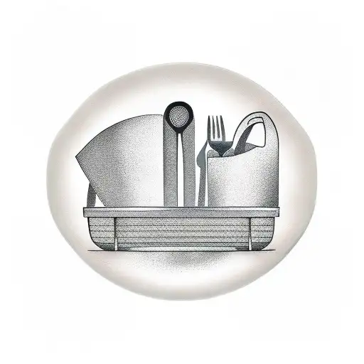 kitchen knives food tattoo design idea