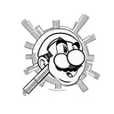 mario bomb, buster sword, a crowbar, and call of duty ghost tattoo design idea