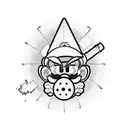 mario bomb, buster sword, a crowbar, and call of duty ghost tattoo design idea