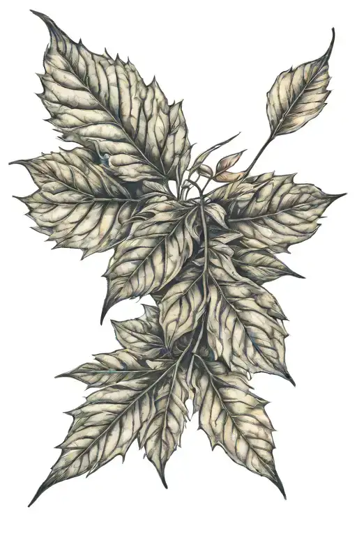 Autumn leafs growing  tattoo design idea
