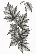 Autumn leafs growing  tattoo design idea