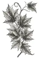 Autumn leafs growing  tattoo design idea