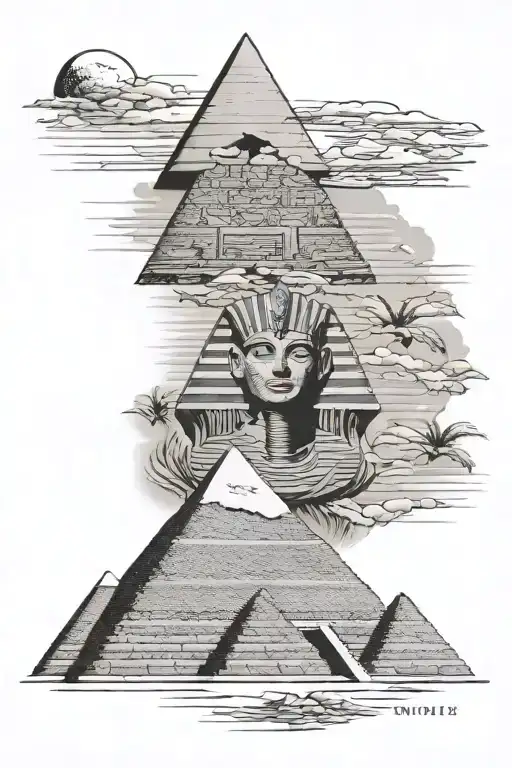 Egyptian pyramid tattoo design idea