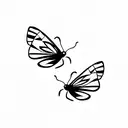 two small butterflies, one slightly above the other, flying together tattoo design idea