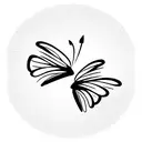 two small butterflies, one slightly above the other, flying together tattoo design idea