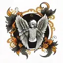fall angel wings tattoo design idea