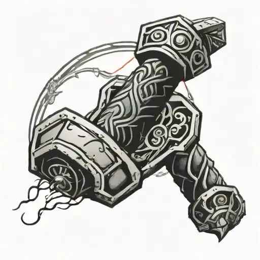 Thor hammer tattoo design idea
