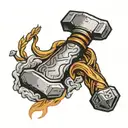 Thor hammer tattoo design idea