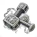 Thor hammer tattoo design idea
