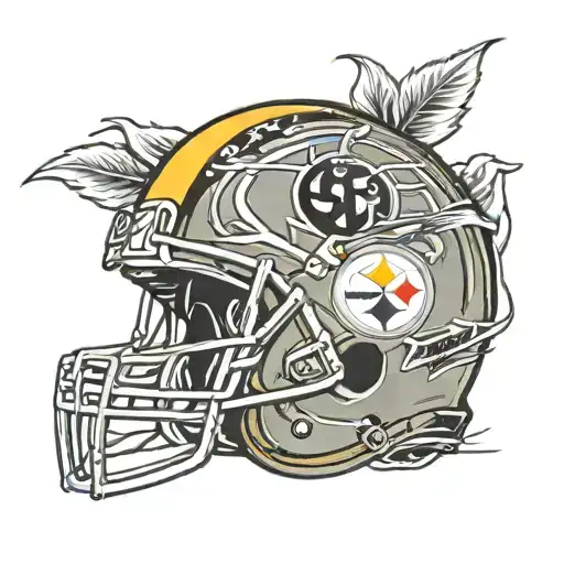 steelers helmet holding tattoo design idea