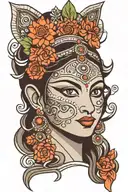 Ma durga face tattoo tattoo design idea