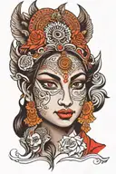 Ma durga face tattoo tattoo design idea