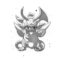 A dynamic composition featuring your favorite Pokemon card surrounded by swirling energy tattoo design idea