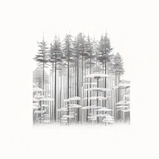 rainbow cypress swamp tattoo design idea