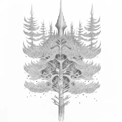 rainbow cypress swamp tattoo design idea