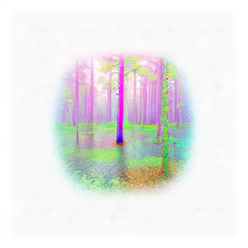 rainbow cypress swamp tattoo design idea