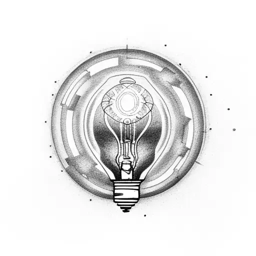 A Broken light bulb inside a Human  tattoo design idea