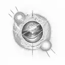 A light bulb surrounded by swirling galaxies tattoo design idea