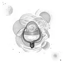 A light bulb surrounded by swirling galaxies tattoo design idea