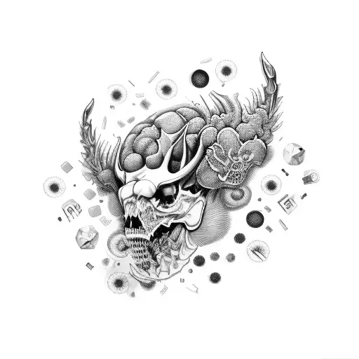 computer with medicine like wallpaper. computer made have good life decisions. and beating agains psychosis/madness.  tattoo design idea