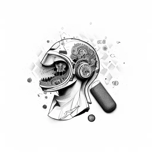 computer with medicine like wallpaper. computer made have good life decisions. and beating agains psychosis/madness.  tattoo design idea