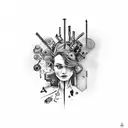 computer with medicine like wallpaper. computer made have good life decisions. and beating agains psychosis/madness.  tattoo design idea