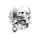 computer with medicine like wallpaper. computer made have good life decisions. and beating agains psychosis/madness.  tattoo design idea