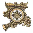 Nordic Compass Symbol, Rifle  tattoo design idea