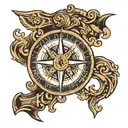 Nordic Compass Symbol, Rifle  tattoo design idea