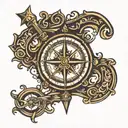 Nordic Compass Symbol, Rifle  tattoo design idea