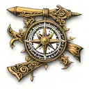 Nordic Compass Symbol, Rifle  tattoo design idea