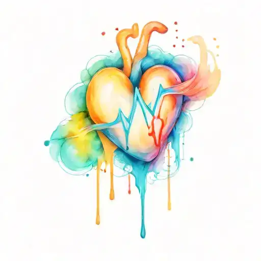 heart medical with heartbeat line tattoo design idea