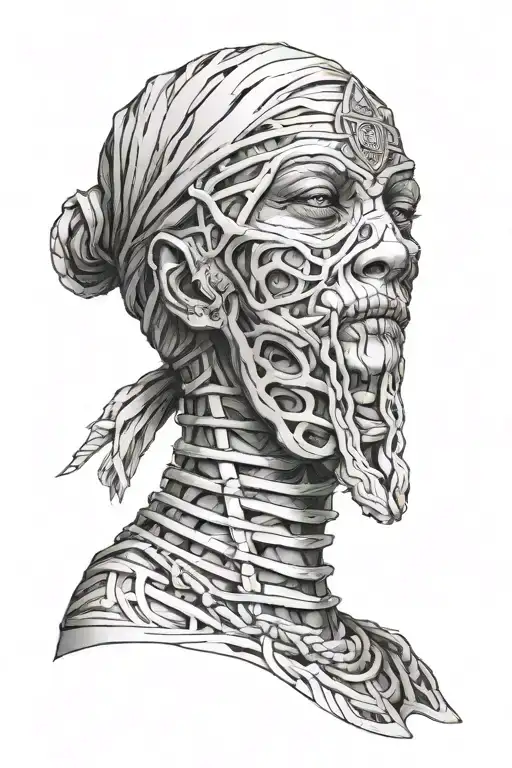 mummy face tattoo tattoo design idea