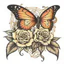 Gemini and rose tattoo design idea