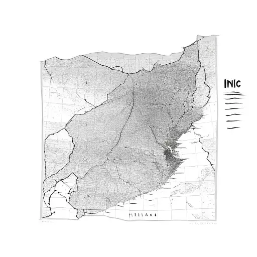 Iraq and Iran map tattoo design idea