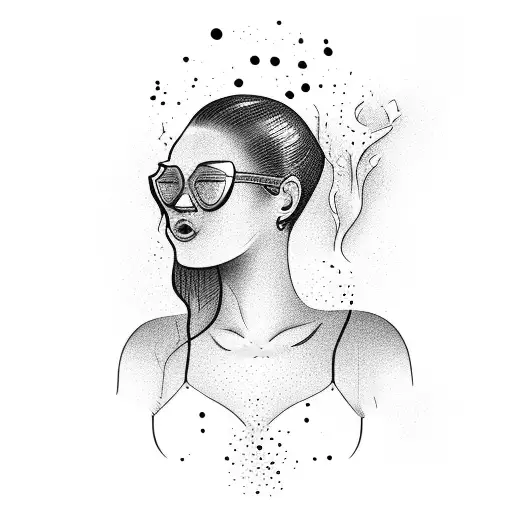 woman diving head first into the water wearing a swimsuit tattoo design idea