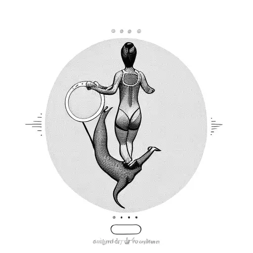 woman diving into water wearing swimwear tattoo design idea