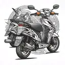honda dio scooter with bird and dog  tattoo design idea