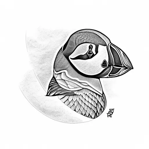 puffin  tattoo design idea