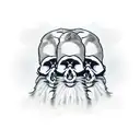 three wise monkeys as skulls with bandanas tattoo design idea