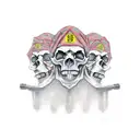 three wise monkeys as skulls with bandanas tattoo design idea