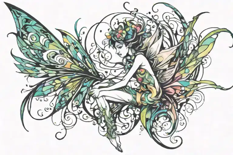 Fairy tattoo design idea