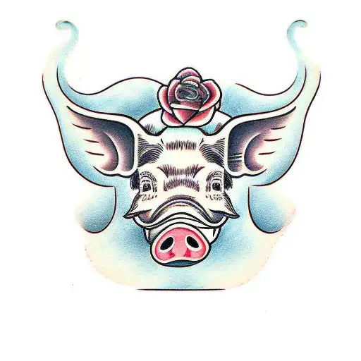 libra, pig,  son tattoo design idea