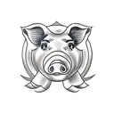libra, pig,  son tattoo design idea