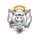 libra, pig,  son tattoo design idea