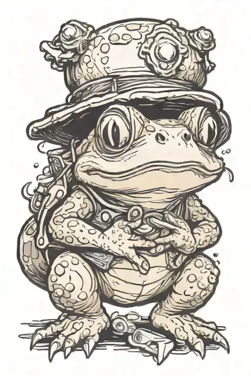 toad from Mario eating his head tattoo design idea