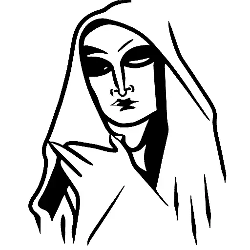 Sexy evil nun tattoo design idea