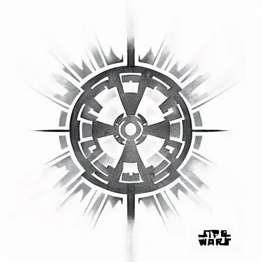 star wars sith logo and rose detail tattoo design idea