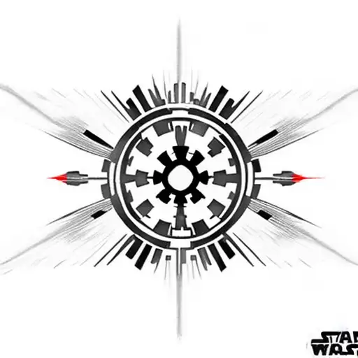 star wars imperial logo surrounded by red roses tattoo design idea
