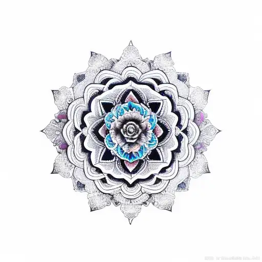 large mandala tattoo with roses tattoo design idea